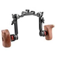 Adorama CAMVATE ARRI Rosette Style Extension-type Wooden Handle Kit with 15mm Railblock C1882