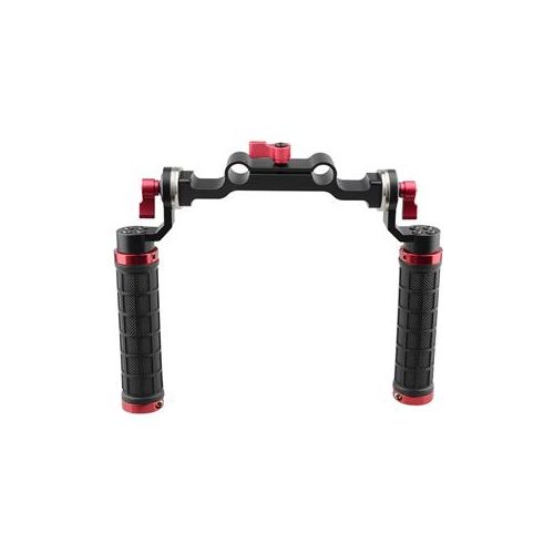  Adorama CAMVATE Rubber Handle Rig & 15mm Rod Clamp with ARRI Rosette Adapter, Red Knob C1472