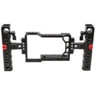 Adorama CAMVATE Handheld Camera Cage with Two Cheese Handles for Sony A6500, Red Knob C1604