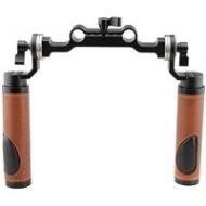 Adorama CAMVATE ARRI-Style Leather Rosette Handle Grip & 15mm Rod Clamp, Brown, 2-Pack C1617