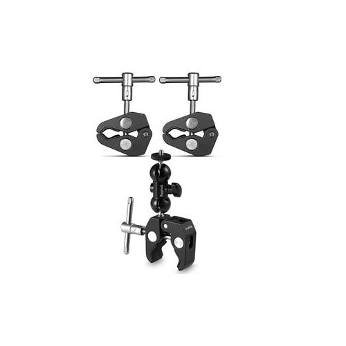  Adorama SmallRig Super Clamp with 1/4 and 3/8 Thread, 2-Pack With BallHead with Clamp 2058 A