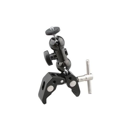  Adorama CAMVATE Articulating Magic Super Clamp with 1/4 Ball Head Mount, Black Knob C1235