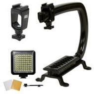 Adorama Cam Caddie Bundle: Scorpion Stabilizing Camera Handle + Support Rig + LED-64 LED 0CC-00-LED64