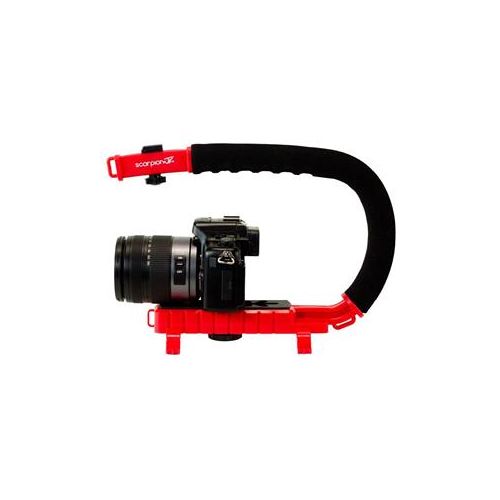  Adorama Cam Caddie Scorpion JR Stabilizer Handle for Nikon/Canon/Sony Video Cameras, Red 0CC-0100-JR-RED