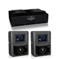 Adorama Core SWX Fleet-D2A Charger With 2 Pack Helix 9 Mini Gold-Mount Batteries FLEET-D2A A