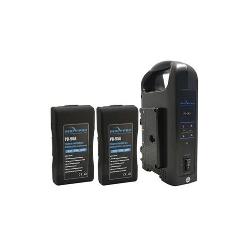  Adorama Indipro Two 95Wh Gold-Mount Lithium-Ion Batteries with Dual Battery Charger Kit 2GMDCR