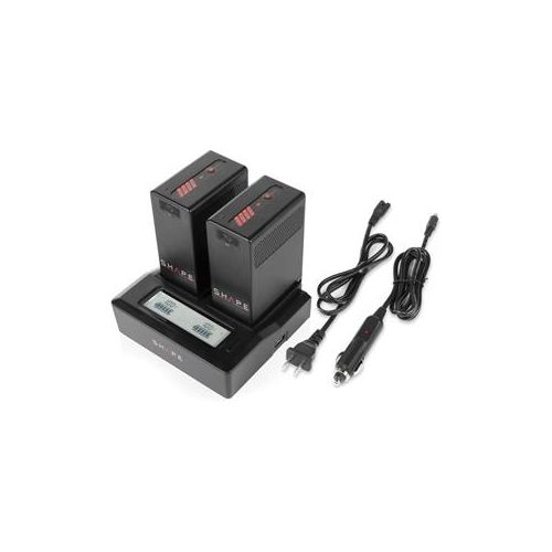  Adorama Shape BP-U Dual LCD Charger with 2x BP-U65 Lithium-ion Batteries BPU2B