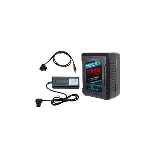  Adorama Indipro Micro-Series V-Mount 98Wh Battery Kit for Blackmagic Cinema Cameras MS98B4K
