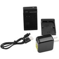 Adorama Ikan Single DV Battery Charger and USB Wall Adapter with Canon LP-E6 Plate ICH-KUSB-E6