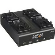 Adorama Anton Bauer LP4 Low Profile Quad V-Mount Battery PowerCharger with LED Display 8475-0128