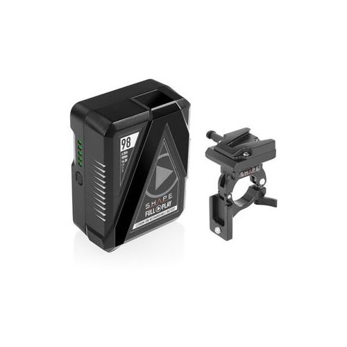  Adorama Shape Full Play 14.8V Li-ion V-Mount Battery, Dock Clamp for 30mm Handlebar B30GC