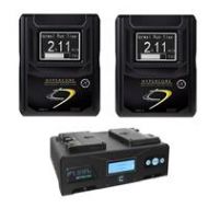 Adorama Core SWX 2x Hypercore 9 Mini 3-Stud Battery with FLEET-DM2A Dual Charger Kit HCM-9AG B