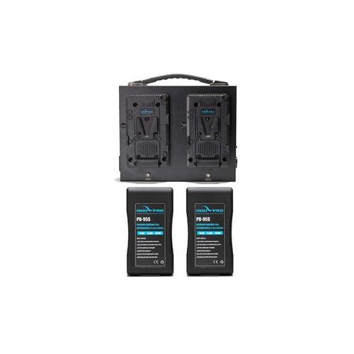  Adorama IndiPRO 2x 95Wh V-Mount Li-Ion Battery and Dual Fusion V-Mount Charger Kit M2S95KT1