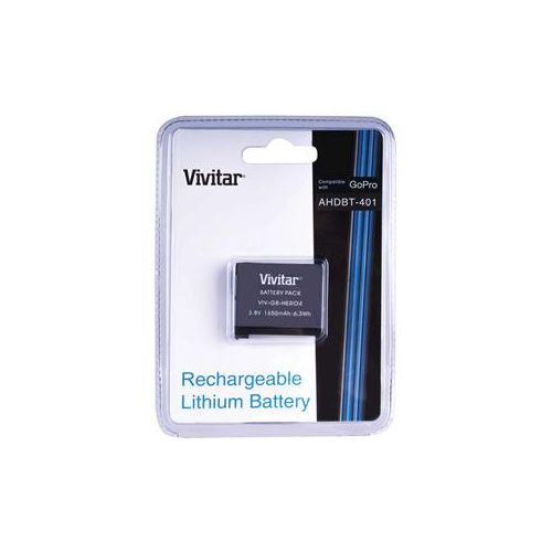  Adorama Vivitar 1650mAh Rechargeable Battery for GoPro Hero4 Camera VIV-GB-HERO4