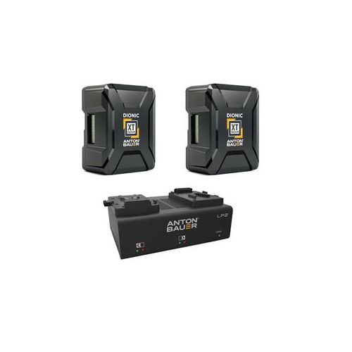  Adorama Anton Bauer 2 Pack Dionic XT150 156Wh V-Mount Lithium-Ion Battery W/ LP2 Charger 8675-0128 A