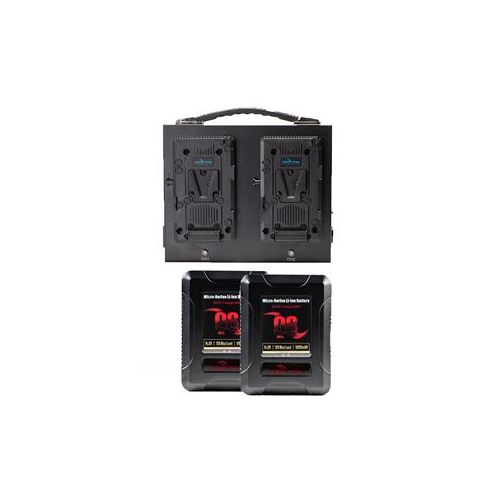  Adorama IndiPRO 2x Micro 98Wh V-Mount Li-Ion Batteries & Fusion Dual V-Mount Charger Kit RDFSKT1