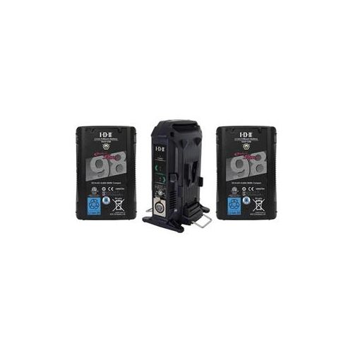  Adorama IDX 2 Pack DUO-C98 96Wh High-Load Battery, With IDX VL-2X 2-Channel Charger Kit DUO-C98 A