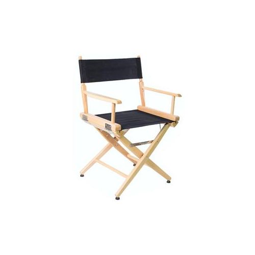  Adorama Filmcraft Pro Series 18 Short Director Chair, Natural Wood with Black Canvas CH19530