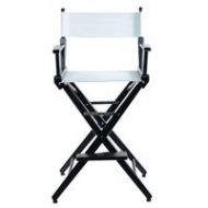 Adorama Filmcraft Pro Grade Studio Directors Chair, 30, Black Finish & White Canvas CH19521WHT