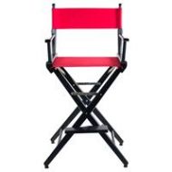 Adorama Filmcraft Pro Grade Studio Directors Chair, 30, Black Finish with Red Canvas CH19521RED