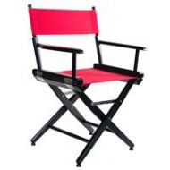 Adorama Filmcraft Pro Grade Studio Directors Chair, 18, Black Finish with Red Canvas CH19531RED