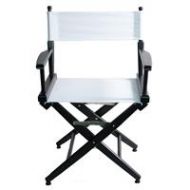 Adorama Filmcraft Pro Grade Studio Directors Chair, 18, Black Finish with White Canvas CH19531WHT