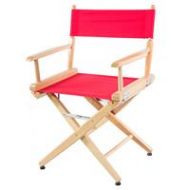Adorama Filmcraft Pro Grade Studio Directors Chair, 18, Natural Wood with Red Canvas CH19530RED