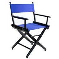 Adorama Filmcraft Pro Grade Studio Directors Chair, 18, Black Finish with Blue Canvas CH19531BLU