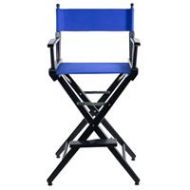 Adorama Filmcraft Pro Grade Studio Directors Chair, 30, Black Finish with Blue Canvas CH19521BLU