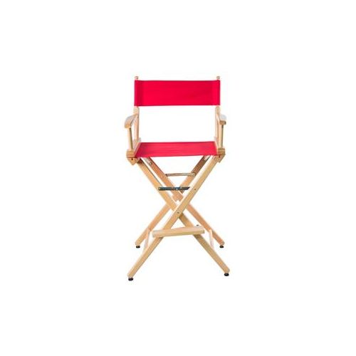  Adorama Filmcraft Pro Grade Studio Directors Chair, 30, Natural Wood with Red Canvas CH19520RED