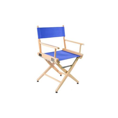  Adorama Filmcraft Pro Grade Studio Directors Chair, 18, Natural Wood with Blue Canvas CH19530BLU