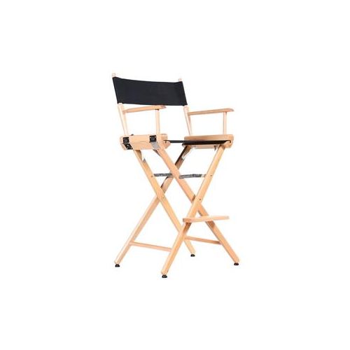  Adorama Filmcraft Pro Series 30 Tall Director Chair, Natural Wood with Black Canvas CH19520