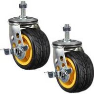 Adorama Rock N Roller Multi-Cart 4x2 Ground Glider Wide Caster w/ Brake for R2, 2-Pack RCSTR4X2