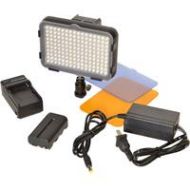 Adorama Bescor XT160 Bi-Color LED On-Camera Light with Battery, Charger and AC Adapter XT160M1
