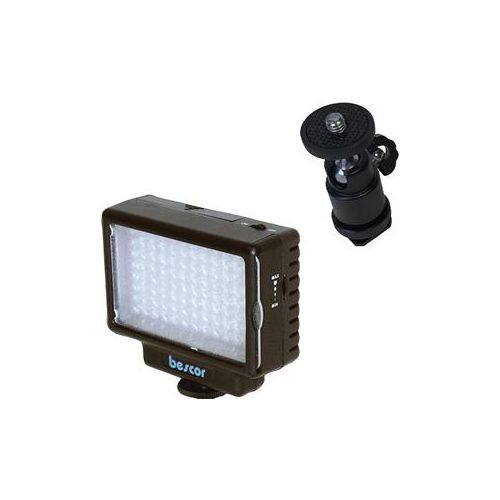  Adorama Bescor LED-70 Dimmable 70W On-Camera LED Light Kit with SM1 Ball Head Mount LED70M