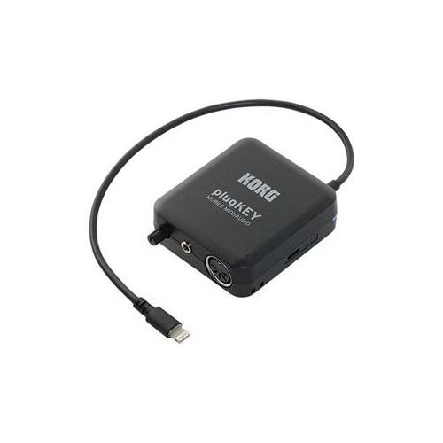  Adorama Korg plugKEY Mobile MIDI/Audio Interface for iOS Lighting Devices, Black PLUGKEYBK