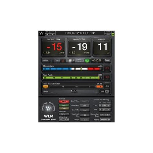  Adorama Waves WLM Plus Loudness Meter Plug-In, Native/SoundGrid, Download WLMPLUSSG