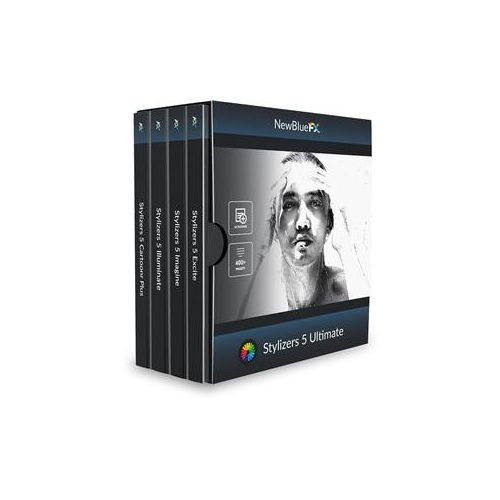  Adorama NewBlueFX Stylizers 5 Ultimate Effects Software Plug-In Bundle, Download STY5U