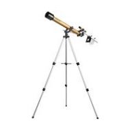 Adorama Tasco 660x 60mm Luminova Achromatic Refractor Telescope Kit with Manual Altazimuth Mount, Metallic Champagne Finish 40060660