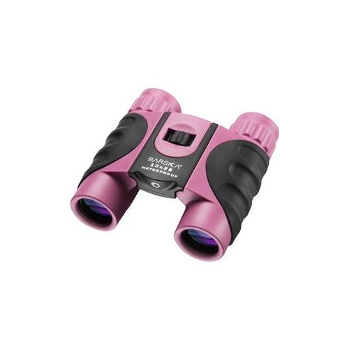  Adorama Barska 10x25 Colorado Water Proof Roof Prism Binocular, 5.8 Deg AoV, Pink AB12418