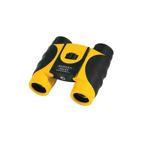  Adorama Barska 12x25 Colorado Roof Prism Binocular, 5.6 Deg Angle of View, Yellow/Black CO11010