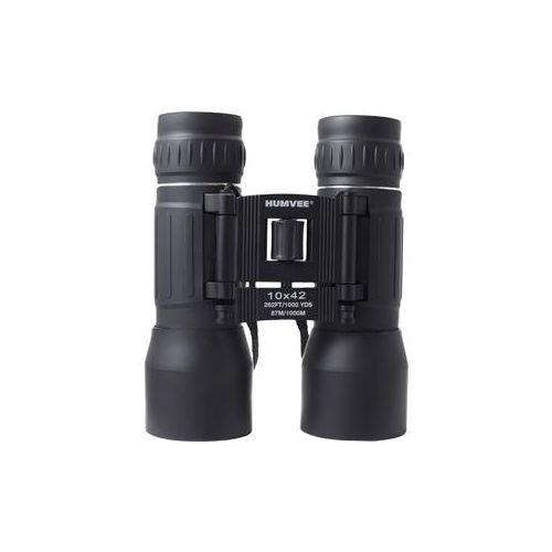  Adorama Humvee Gear 10x42 Armored Roof Prism Binocular, 5.7 Degree Angle of View, Black HMV-B-10X42-BLK