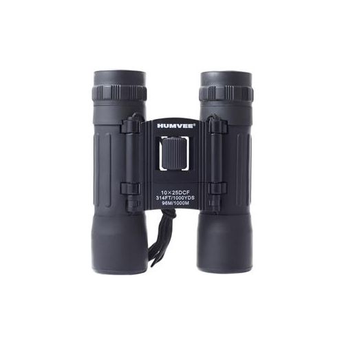  Adorama Humvee Gear 10x25 Roof Prism Binocular with 5.8 Degree Angle of View, Black HMV-B-10X25B