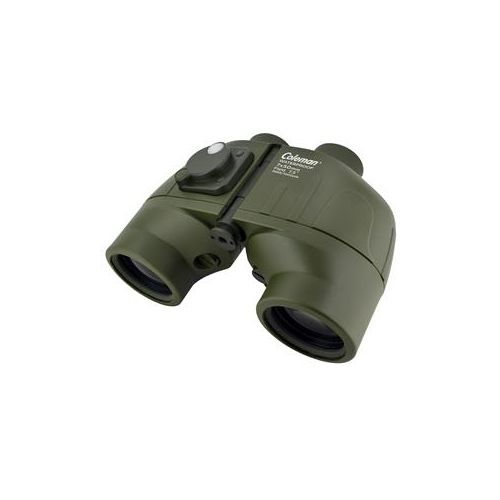  Adorama Signature 7x50 Waterproof Binoculars with Built-In Compass, Green CS750WPIF