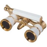 Adorama Levenhuk 3x25 Broadway 325N Opera Glasses with LED Light and Lorgnette, White 17785