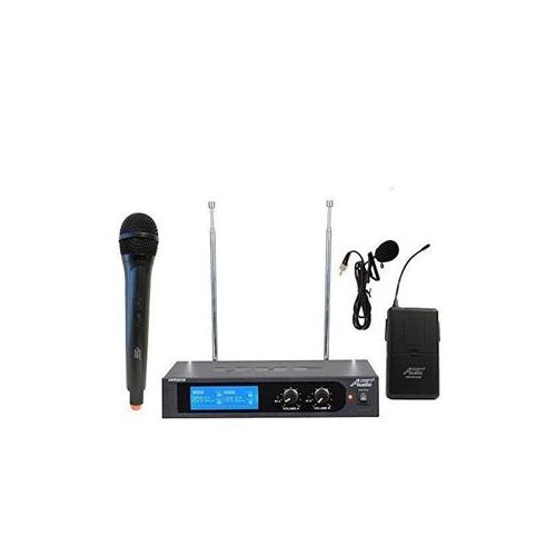  Adorama Audio 2000s AWR6026L VHF 2-Channel Wireless Handheld/Lavalier Microphone System AWM6026L