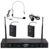 Adorama Audio 2000s AWM6002U 2-Channel UHF Wireless Headset & Lavalier Microphone System AWM6002UF