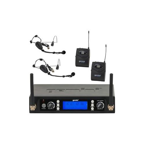  Adorama Gemini UHF-6100HL Single Channel Wireless PLL System with Headset Lavalier Mic UHF-6100HL