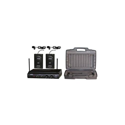  Adorama Audio 2000s AWM6032UM UHF Dual-Channel Wireless Lavalier Microphone System AWM6032UM