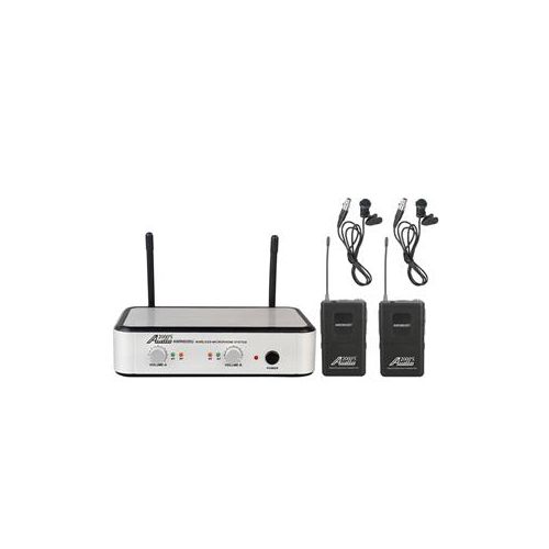  Adorama Audio 2000s AWM6035UM UHF Dual Channel Wireless Lavalier Microphones Sysetm AWM6035UM